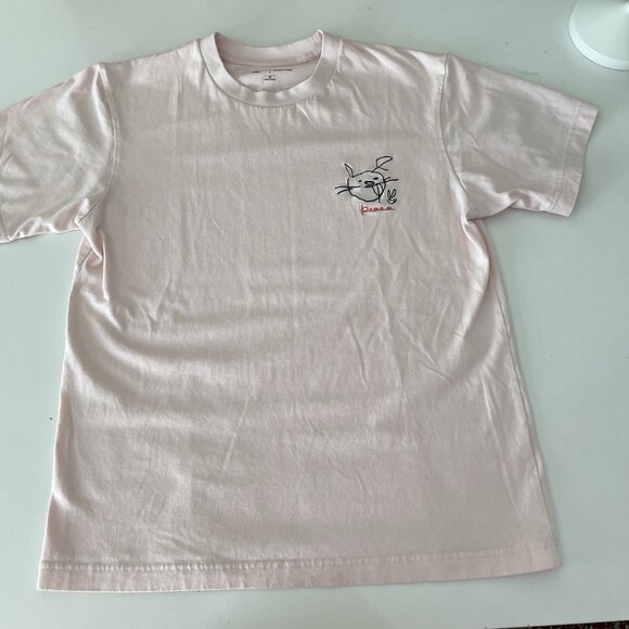 Uniqlo x HARUKA AYASE colab T Shirt Size XS “Peace For All” Light Pink Unisex - Picture 1 of 7
